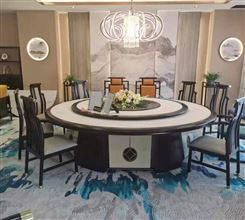 酒店餐桌生产厂 艺匠凰家具供应n32新中式电动餐桌 实木大圆桌